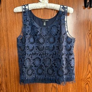Navy Blue Lace Top from Aqua Size XS